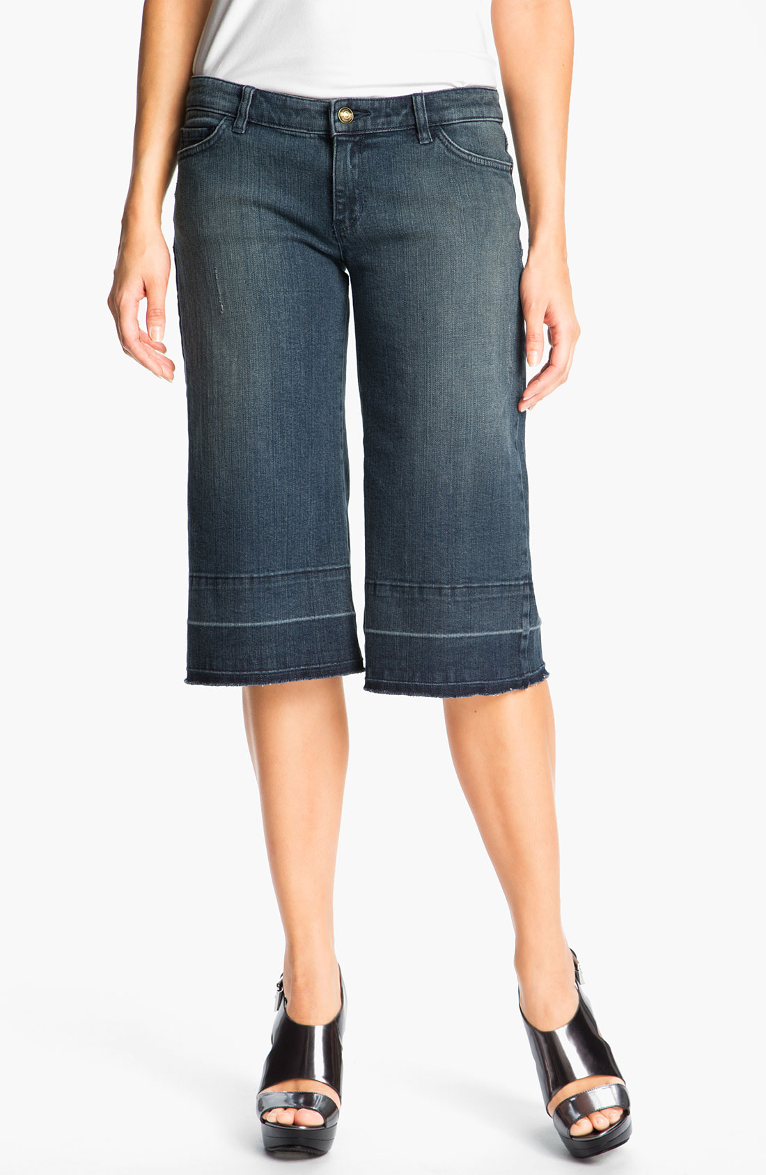 Michael Michael Kors Stretch Denim Gaucho Pants in Blue (vintage blue ...