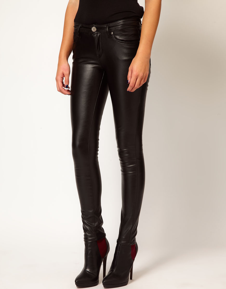 long leather jeans