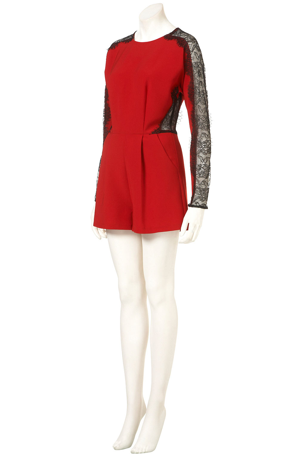 contrast lace suit