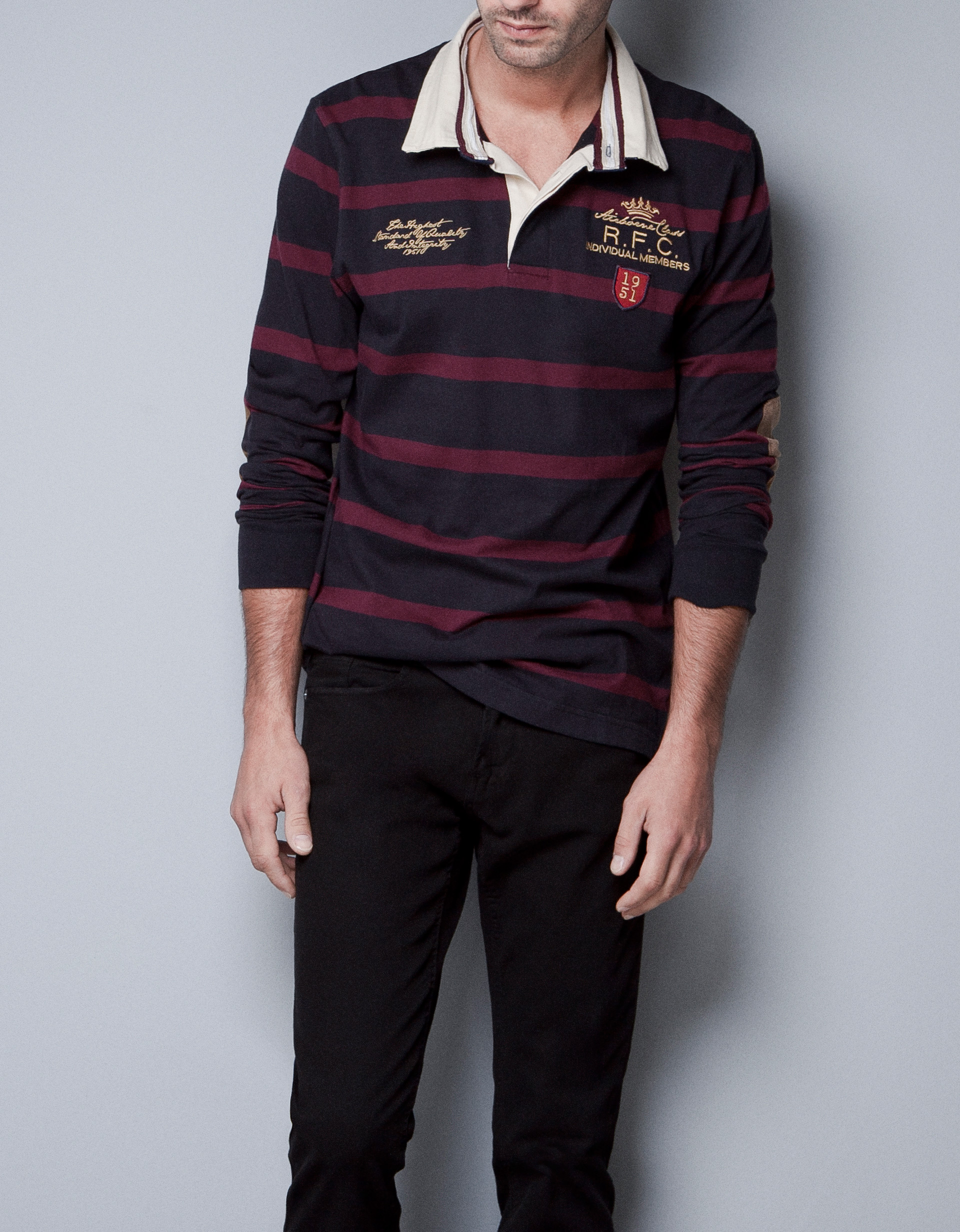 red striped rugby shirt