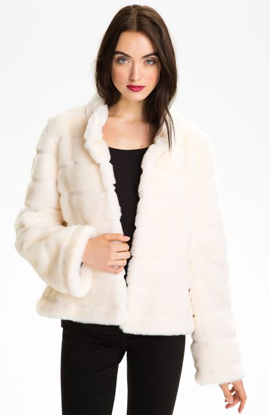 Kristen Blake Faux Fur Jacket in White (ivory sheared) | Lyst