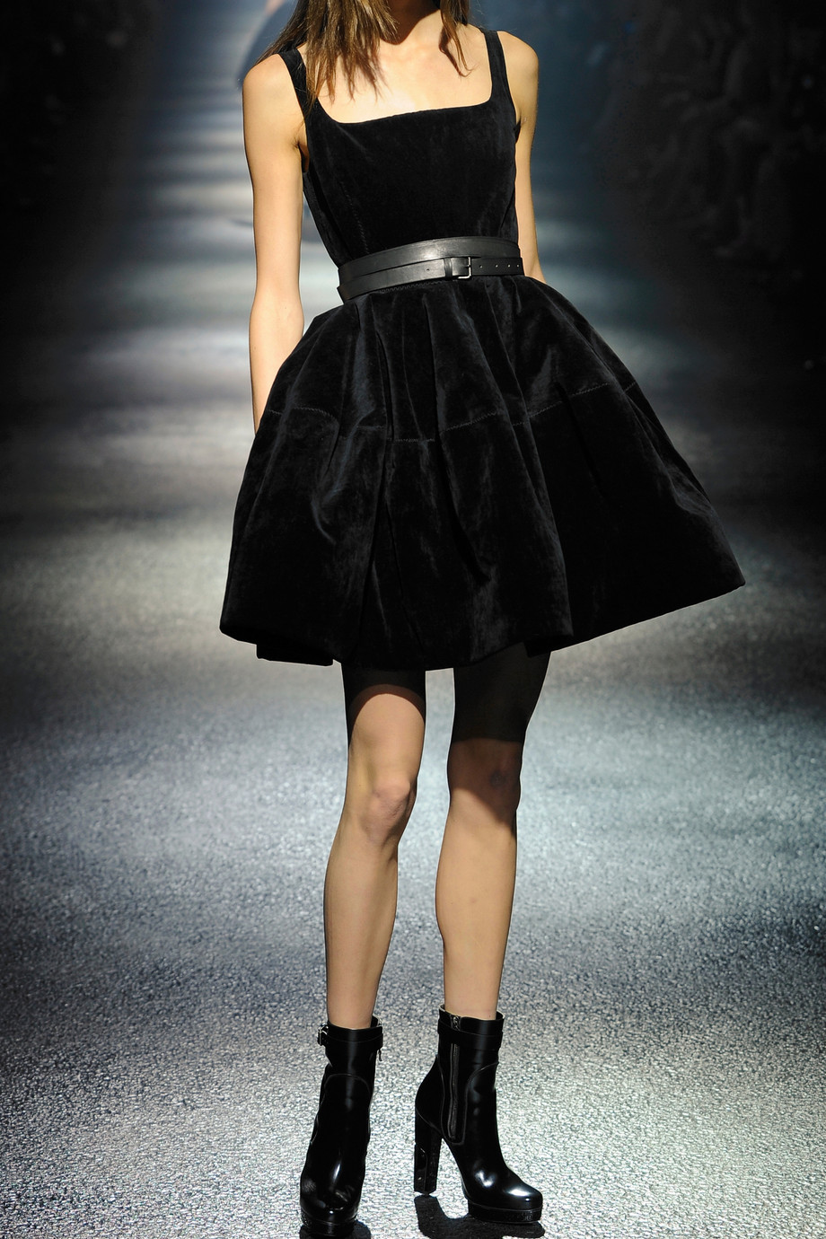 Lyst - Lanvin Velvet Dress in Black