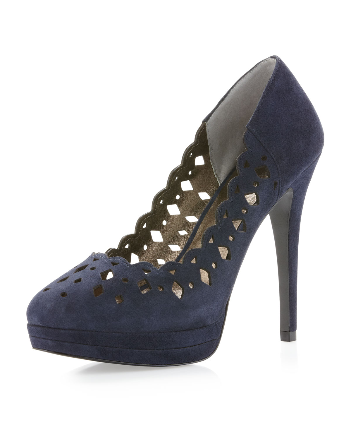 Pelle Moda Perforated Pumps in Blue (midnight b) | Lyst