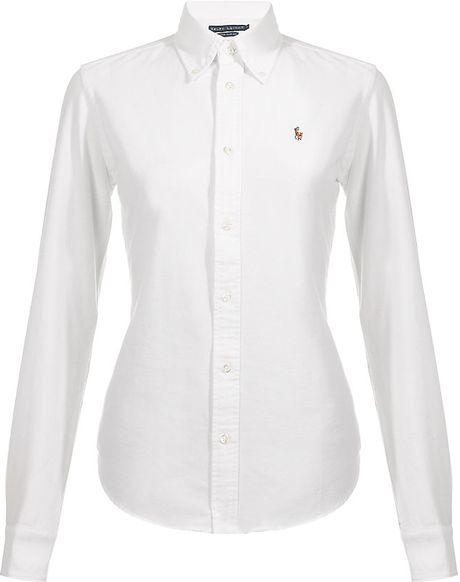 Ralph Lauren Blue Label Classic Oxford Shirt in White | Lyst