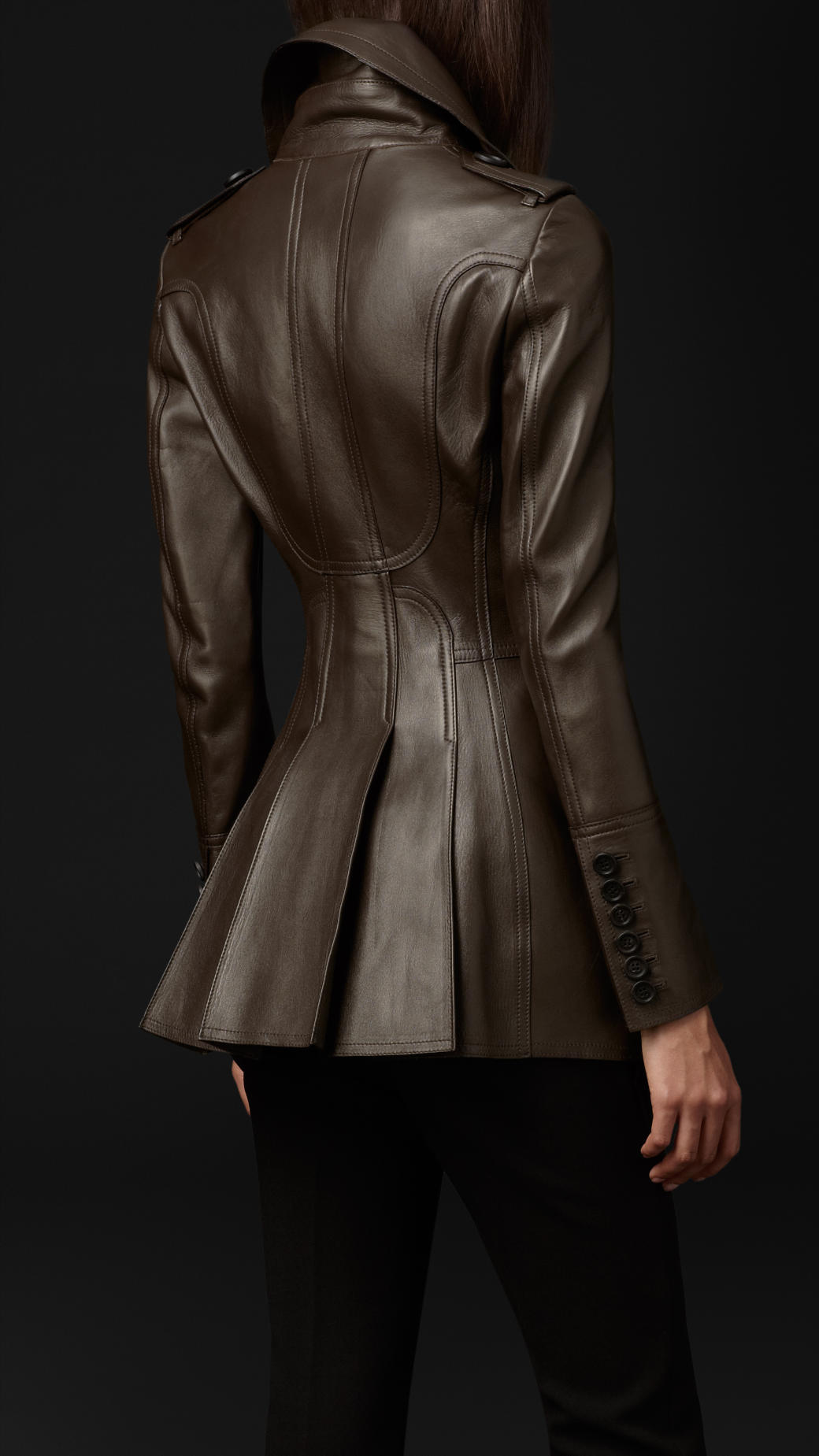 Lyst - Burberry Prorsum Bonded Leather Jacket in Brown