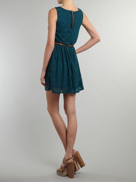 Madam Rage Madam Rage Sleeveless Lace Dress in Blue (green) | Lyst