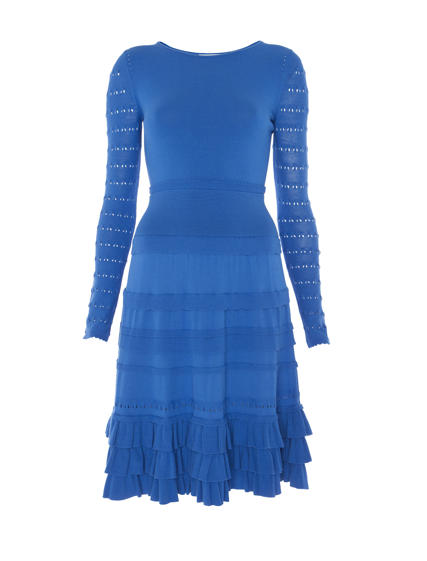 Temperley London Canterbury Knit Frill Dress in Blue | Lyst