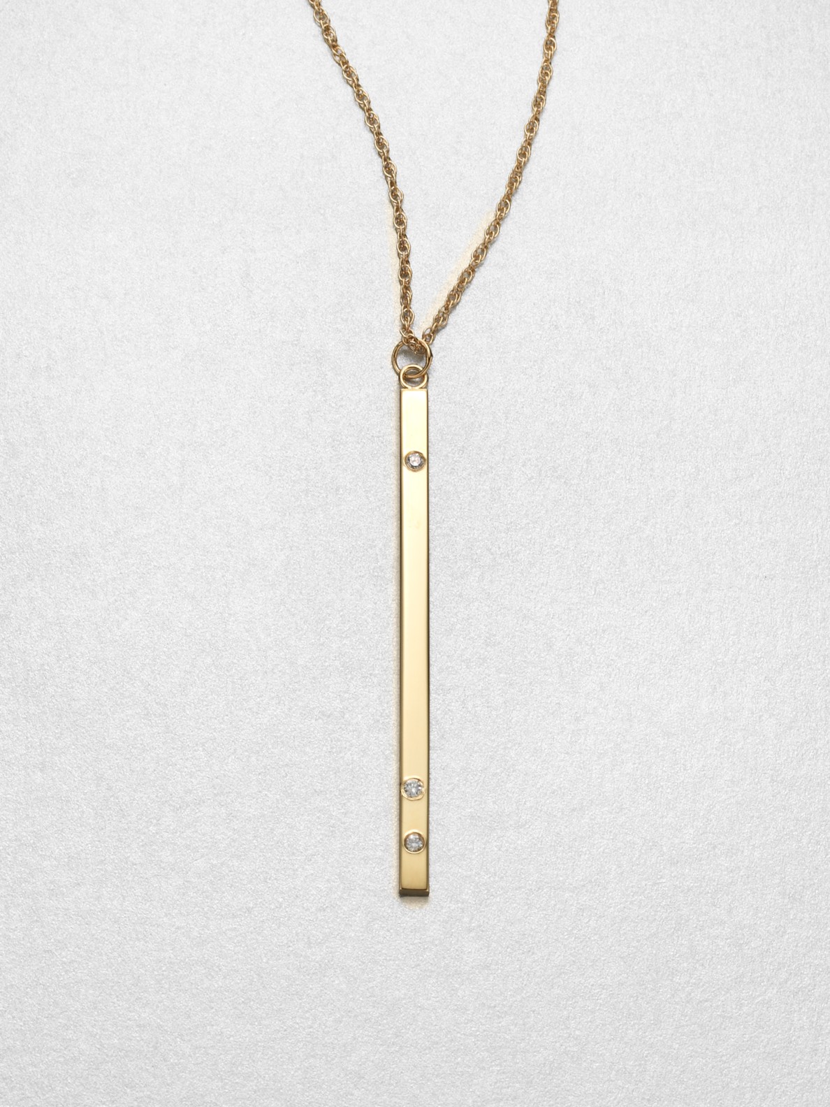 Jennifer Zeuner Bar Pendant Necklace in Gold | Lyst
