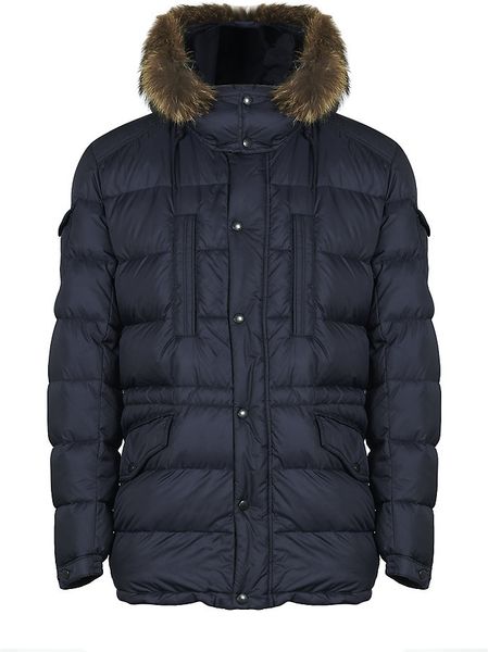 Moncler Riviere Fur Hooded Down Parka in Blue for Men (navy) | Lyst