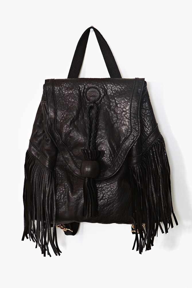 Lyst - Nasty gal Dylan Fringe Leather Backpack in Black
