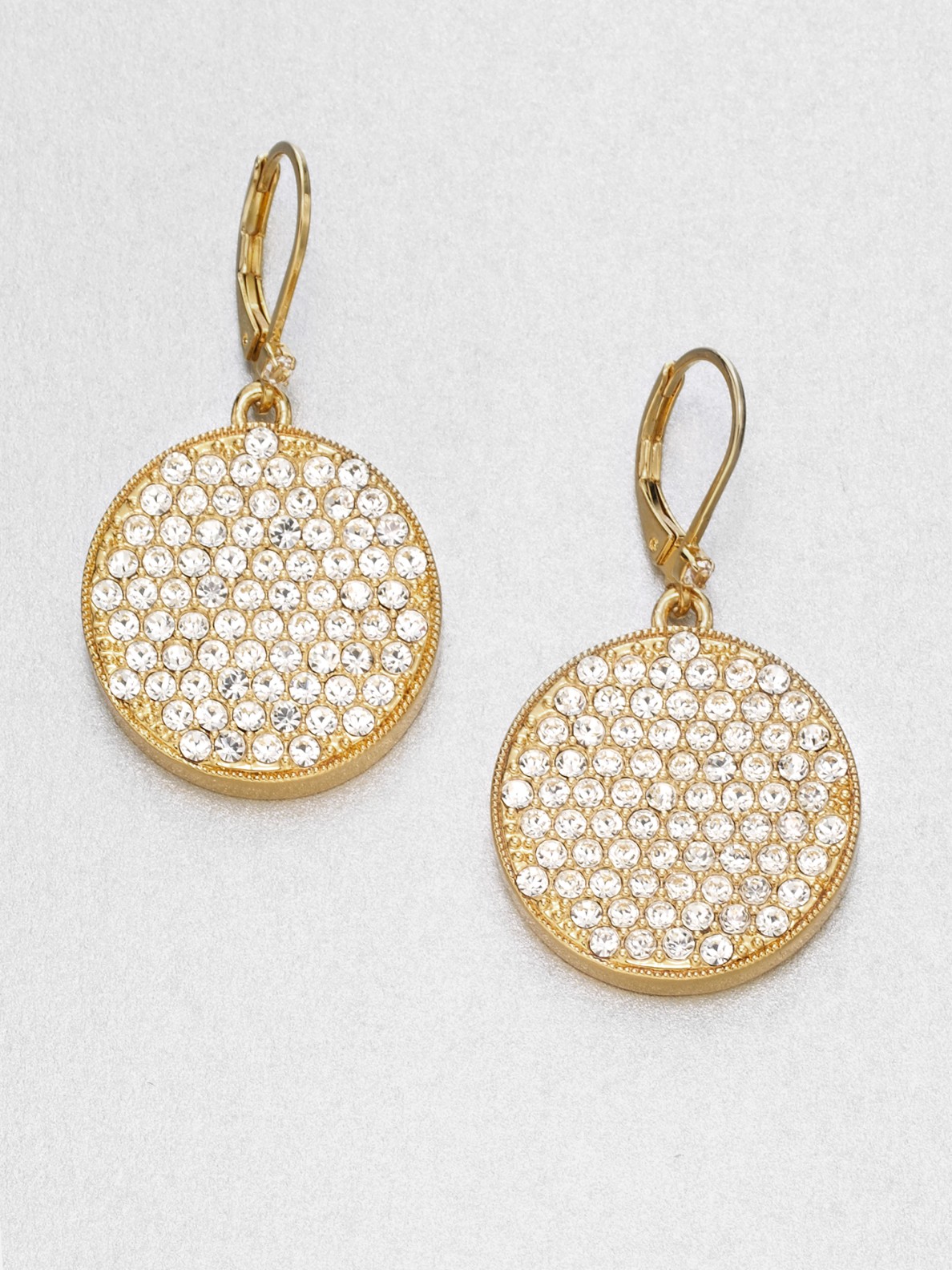 Lyst Kate Spade New York Pavé Disc Drop Earrings In Metallic Gallery
