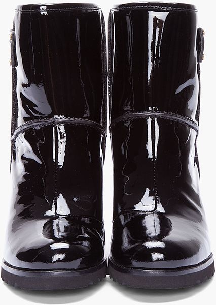 Marc By Marc Jacobs Black Patent Wedge Snow Boots in Black | Lyst