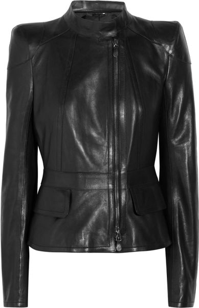 Roberto Cavalli Leather Jacket in Black | Lyst