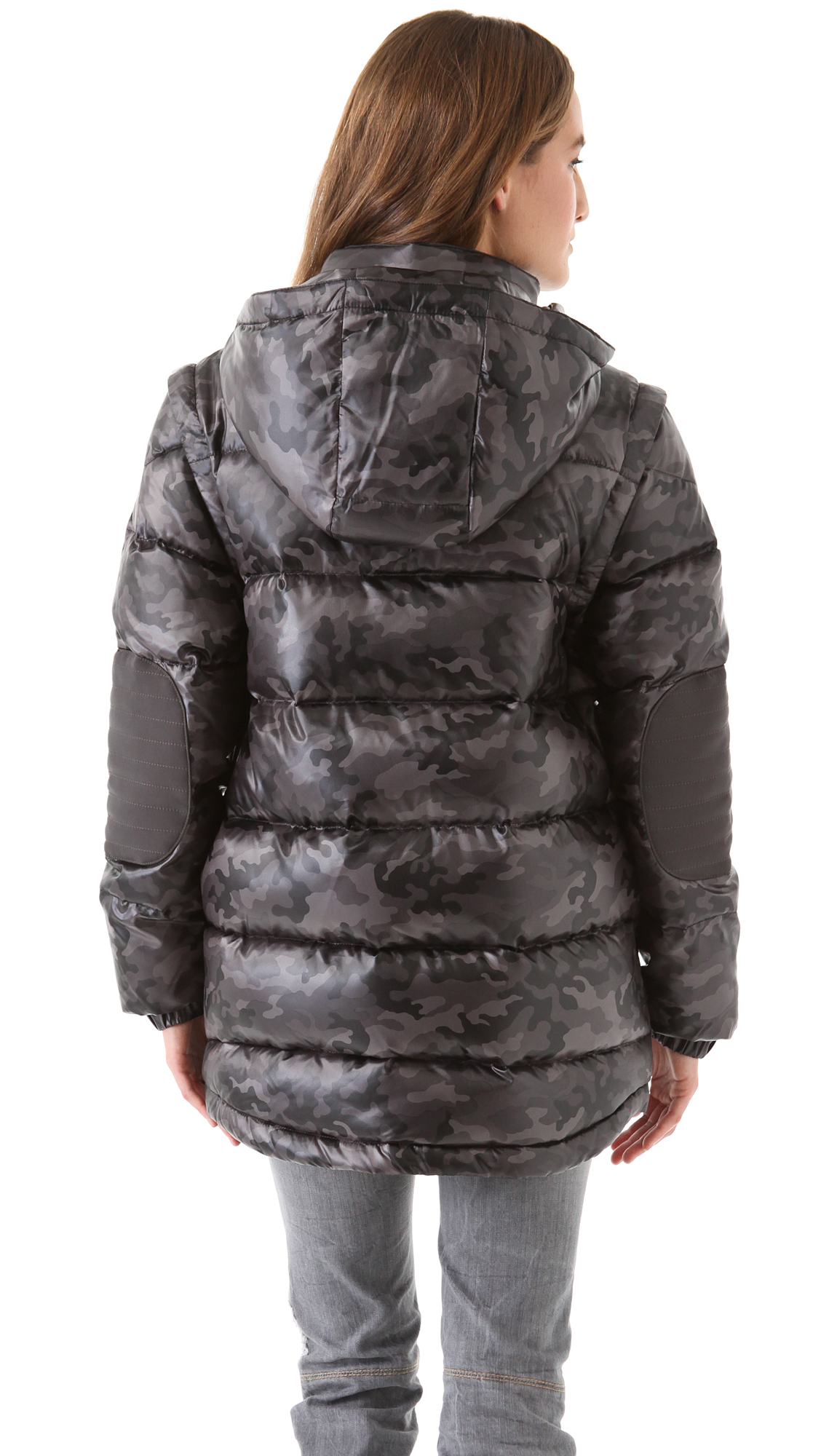 April, may David Puffer Jacket with Removable Sleeves in Natural Lyst