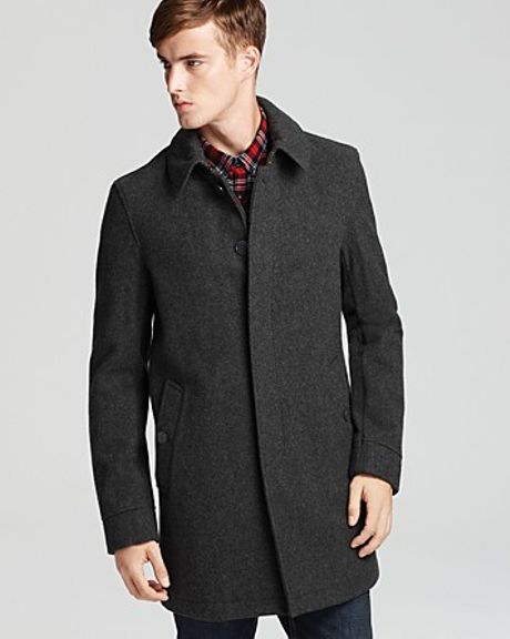 Burberry Bramwell Single Breasted Wool Coat in Gray for Men (dark grey ...