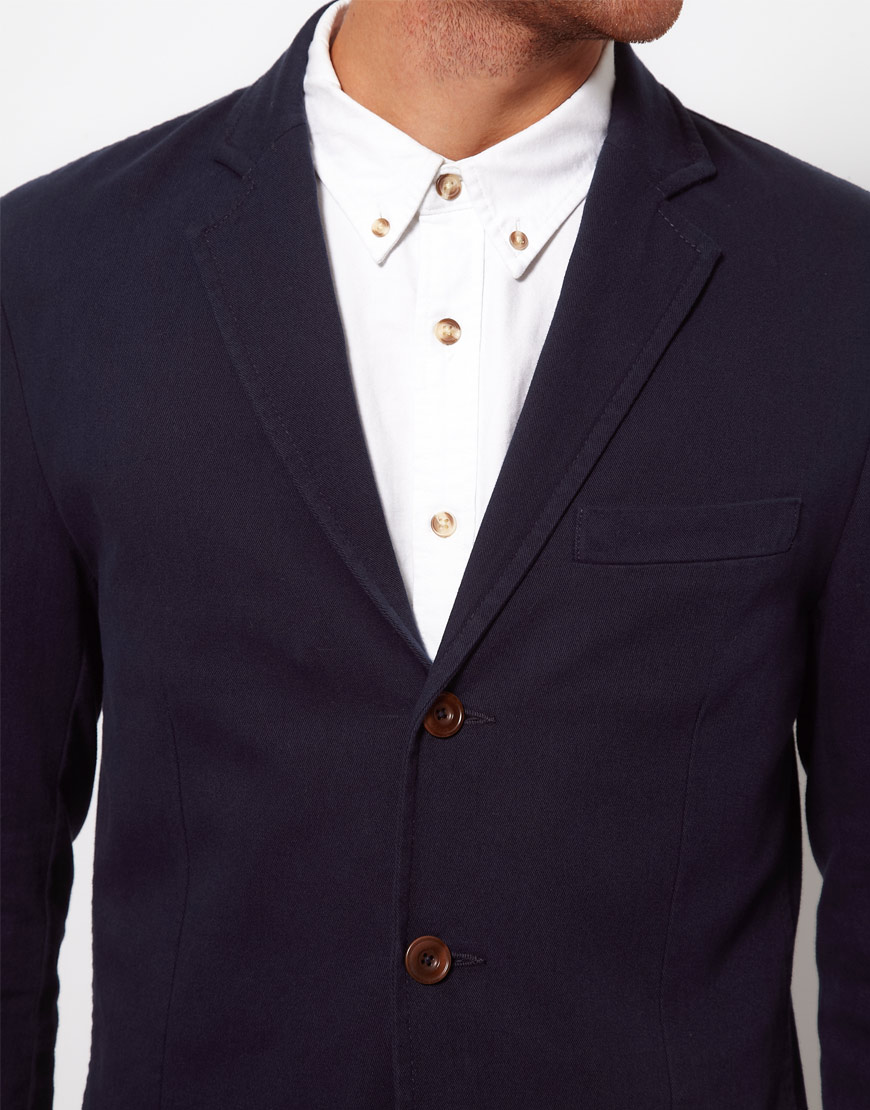 Lyst River Island Navy Blazer in Blue for Men