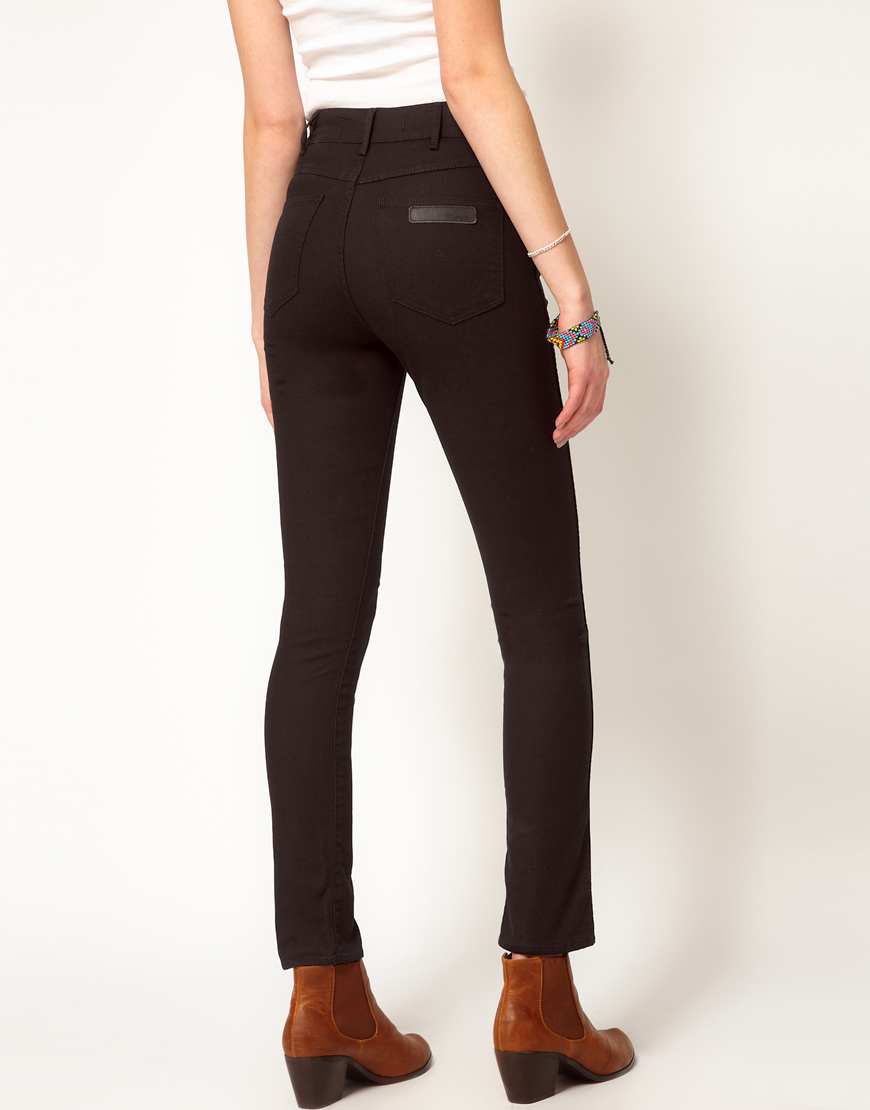 Wrangler Jess High Waist Skinny Jeans In Black Lyst