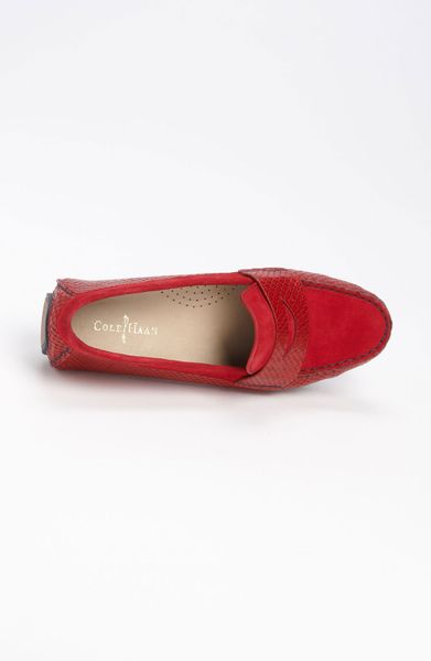 Cole Haan Air Sadie Driving Moccasin in Red (tango red snake) | Lyst
