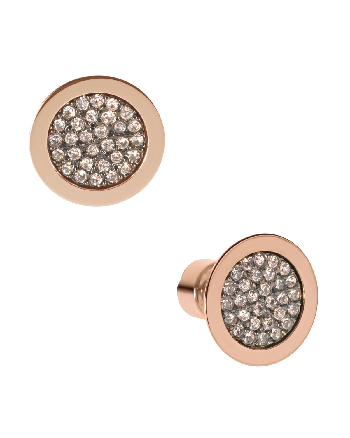 Michael Kors Pave Slice Stud Earrings in Pink (rose golden) | Lyst