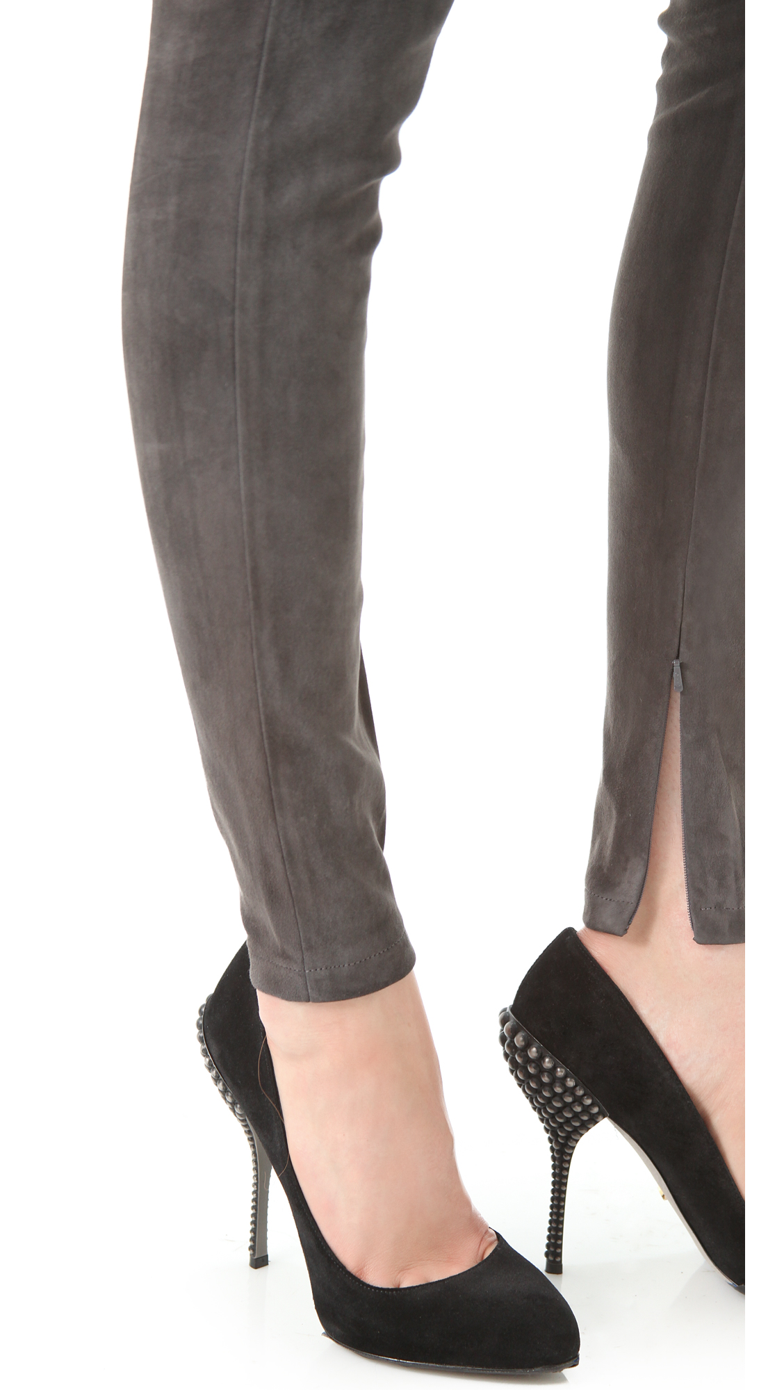 grey suede leggings