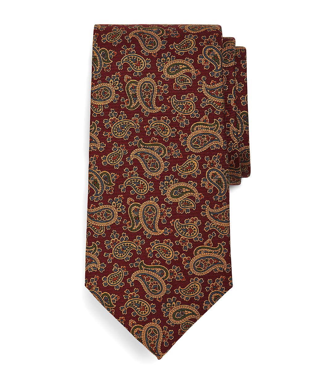 Brooks Brothers Ancient Madder Small Paisley Print Sevenfold Tie in ...