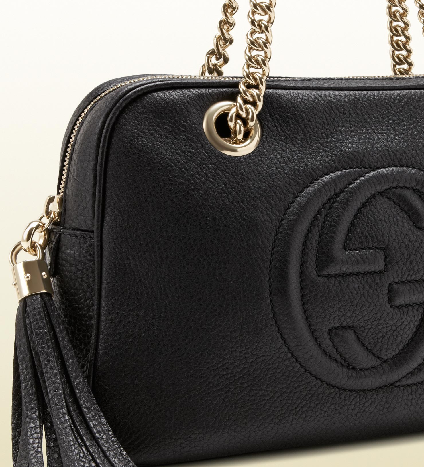 Gucci Black Leather Disco Soho Shoulder Bag | semashow.com
