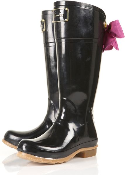 Joules Joules Evedon Ribbon Wellies in Black | Lyst