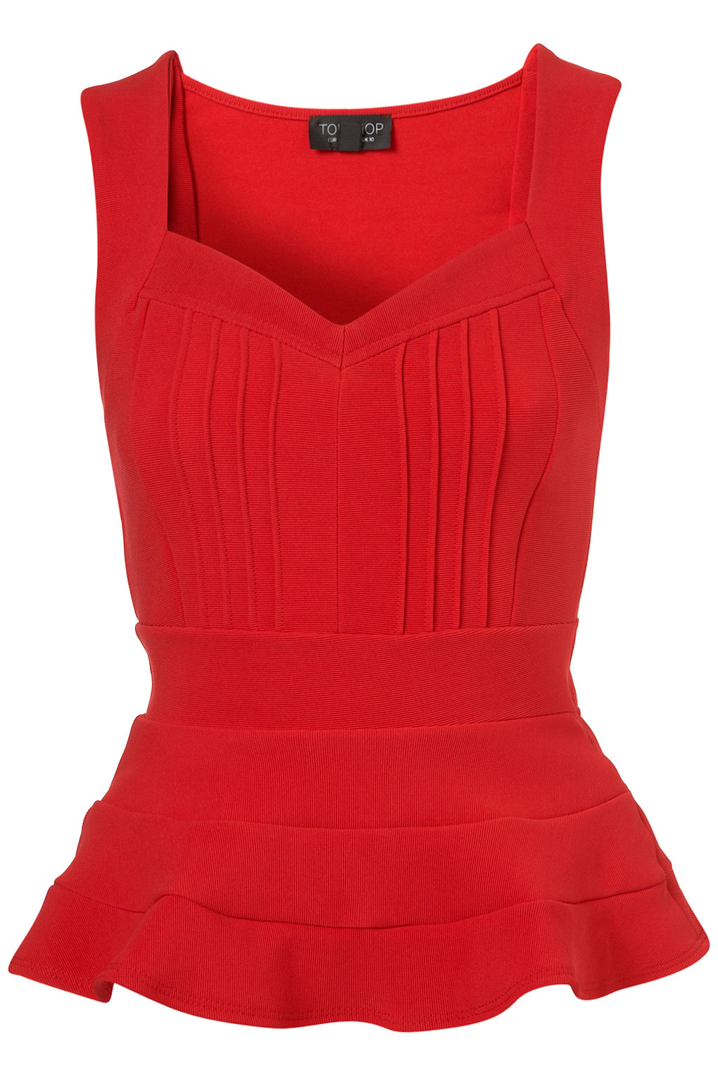 Lyst - Topshop Bandage Peplum Top in Red