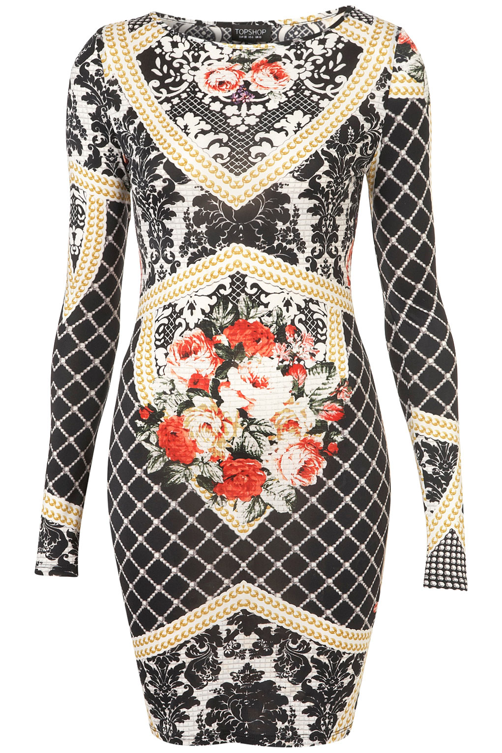 Lyst Baroque Print Tapestry Bodycon Dress in Black