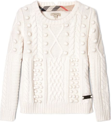 Burberry Brit Cream Cable Knit Jumper in Beige (cream) | Lyst