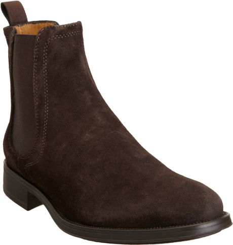 Barneys New York Suede Plain Toe Chelsea Boot in Brown for Men | Lyst