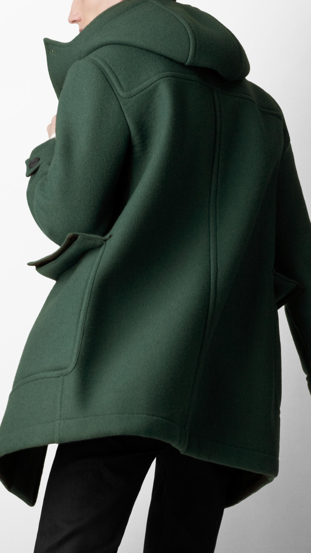 Burberry sport Bonded Wool Blend Duffle Coat in Green for Men | Lyst