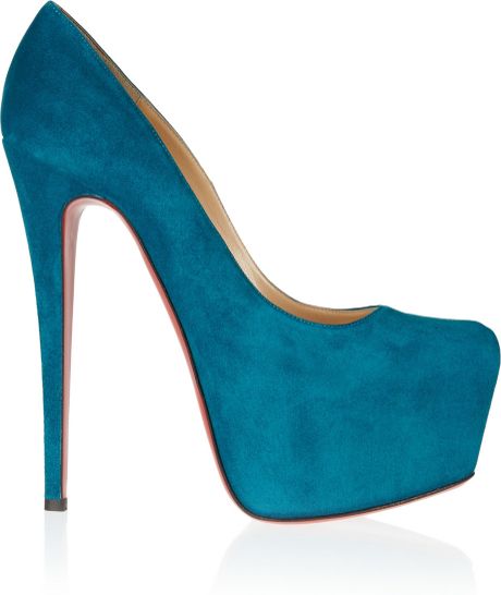 Christian Louboutin Daffodile 160 Suede Platform Pumps in Blue (peacock ...
