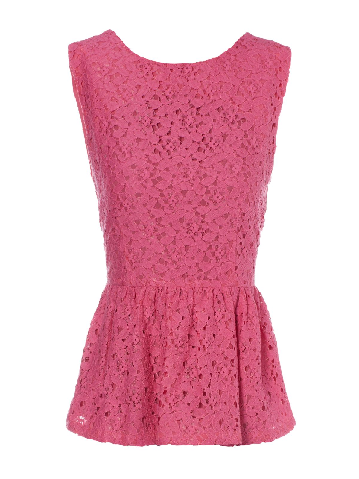 Jane Norman Pink Lace Peplum Top in Pink | Lyst