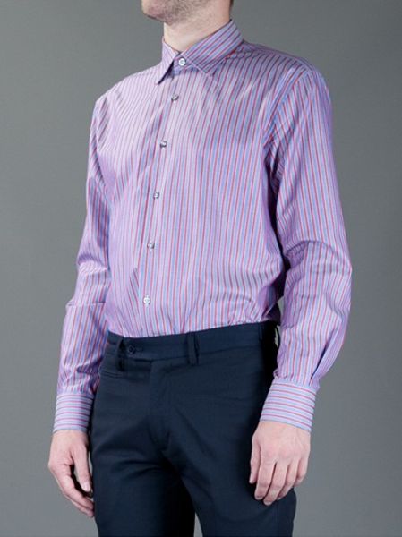 Paul Smith Striped Shirt in Purple for Men | Lyst