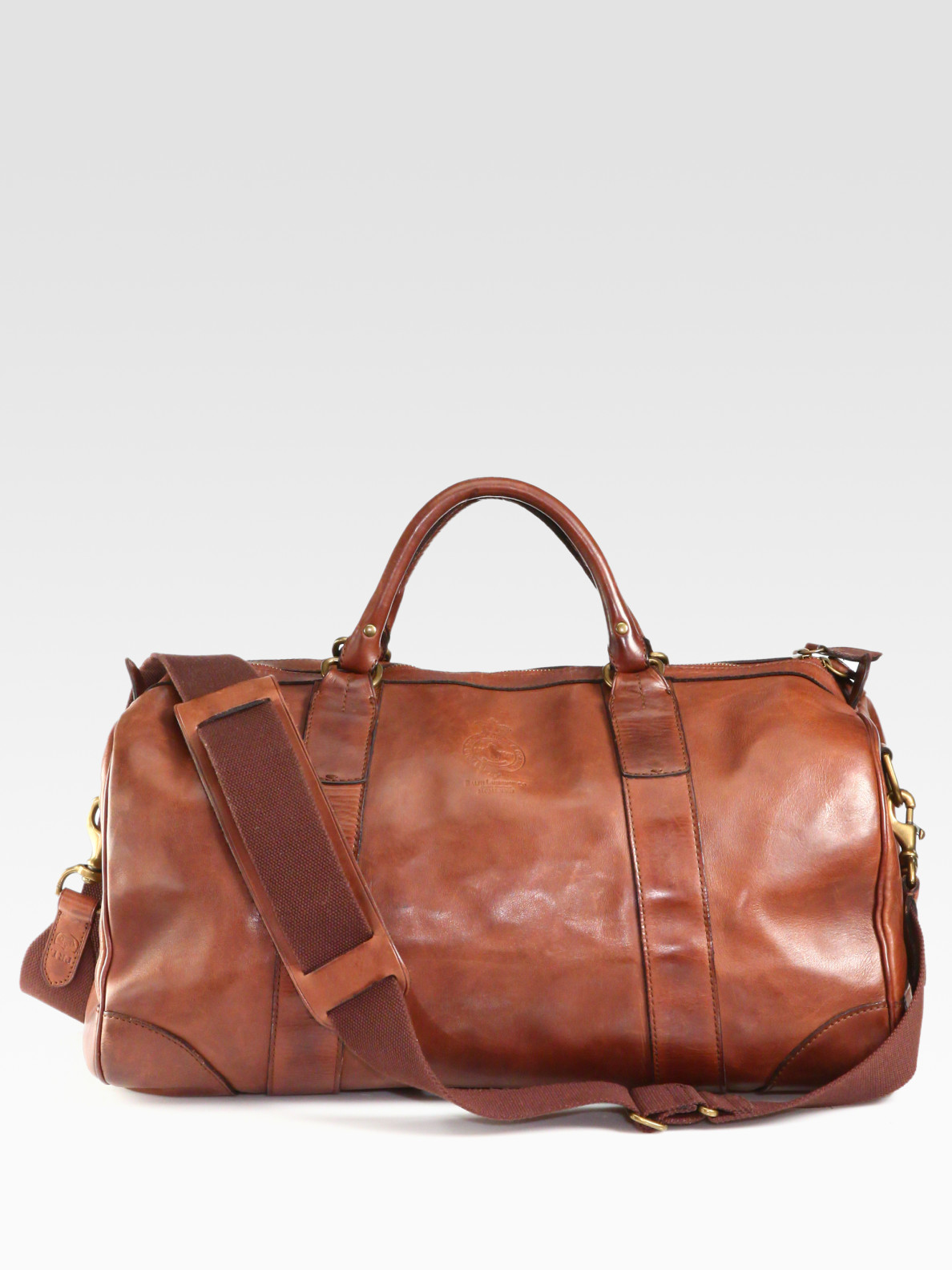 Polo ralph lauren Leather Gym Bag in Brown for Men Lyst