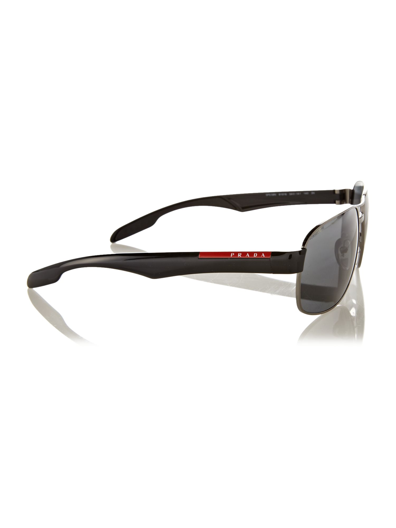 Prada Linea Rossa Mens Ps58ns Gunmetal Sunglasses in Black for Men ...