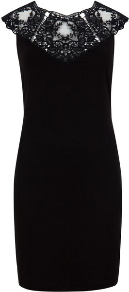 Ted Baker Violina Lace Trim Dress in Black | Lyst