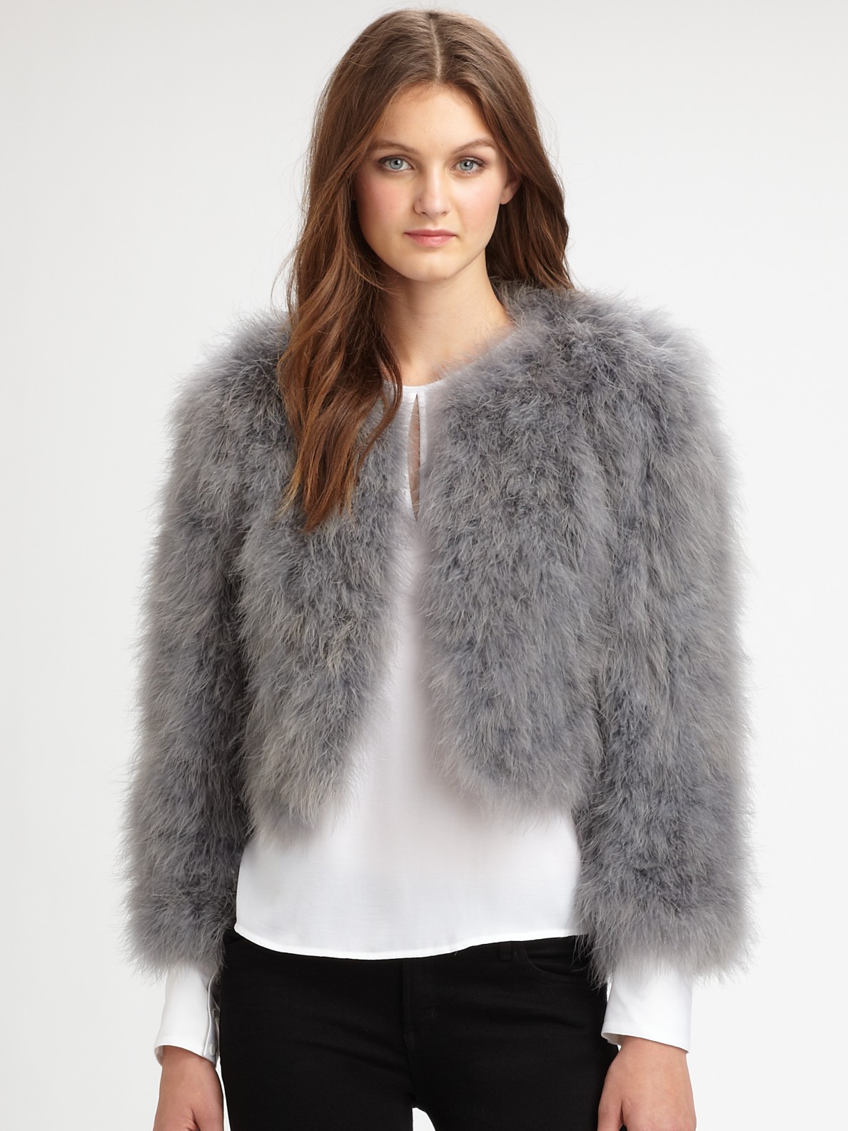 Lyst - Bcbgmaxazria Margaret Faux Fur Jacket in White