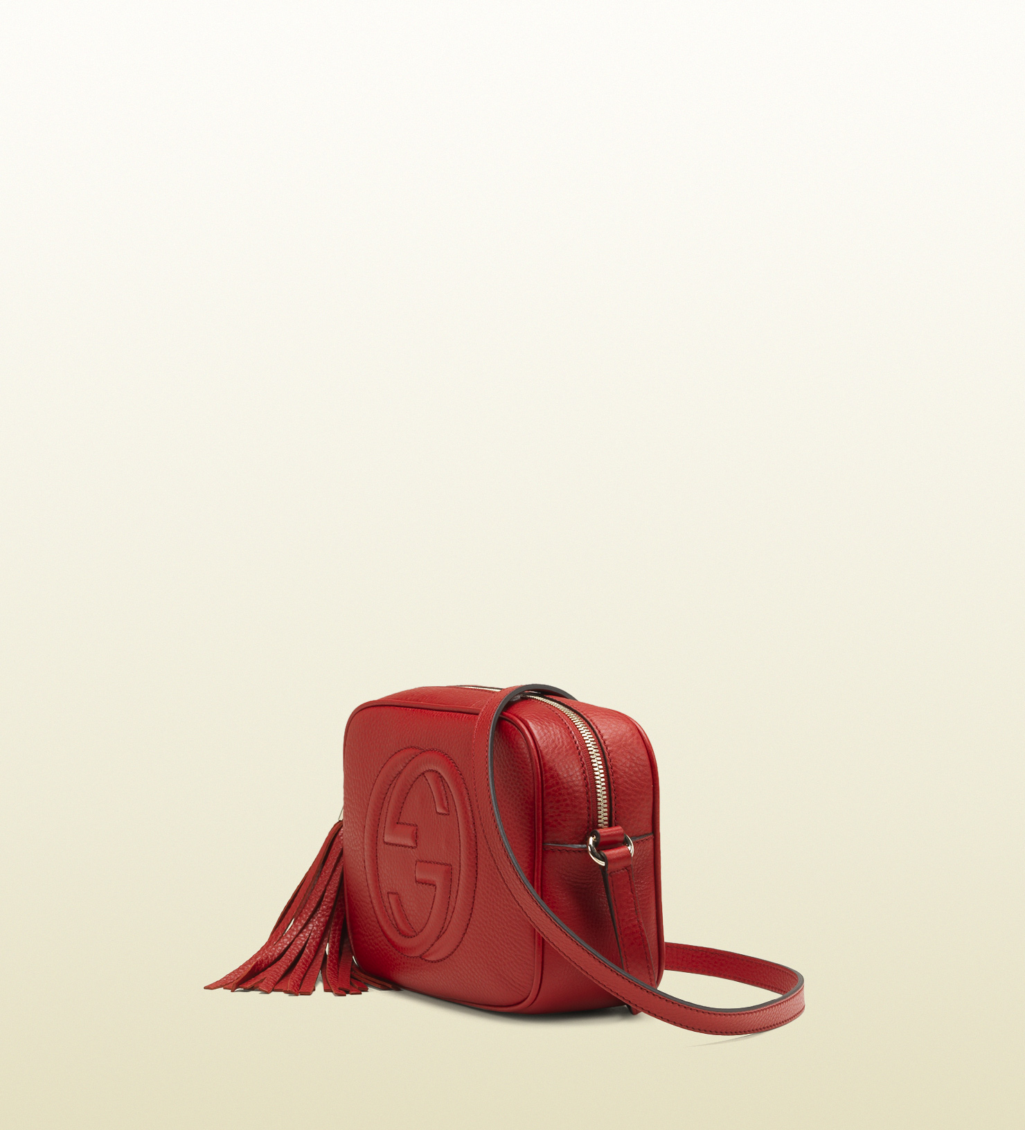 gucci soho small leather disco bag red