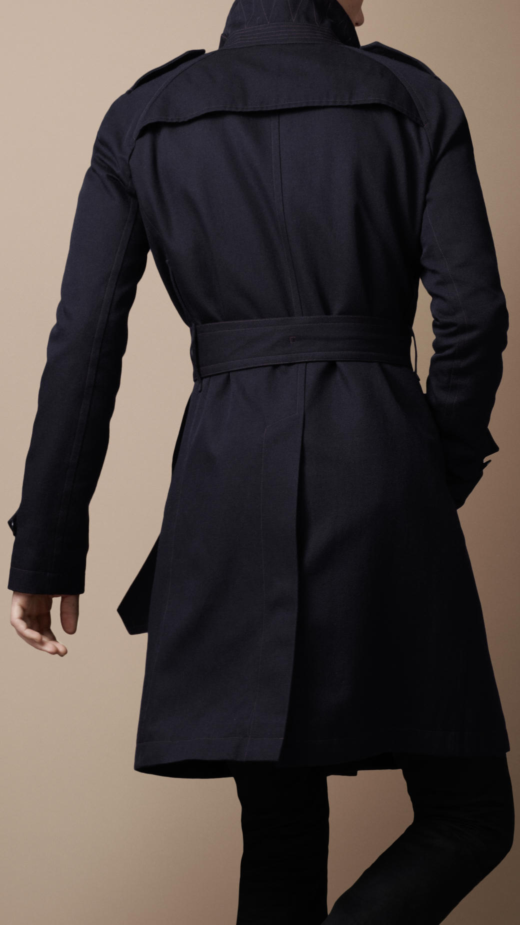 Lyst - Burberry Brit Midlength Wool Gabardine Trench Coat in Blue for Men