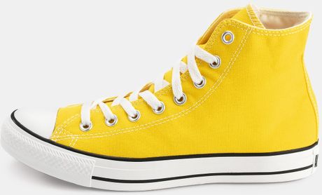 Converse All Stars Hi in Yellow | Lyst