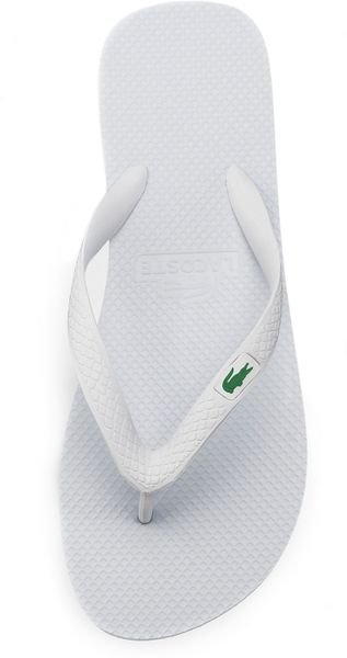 Lacoste Mens Barona Flip Flops in White for Men | Lyst