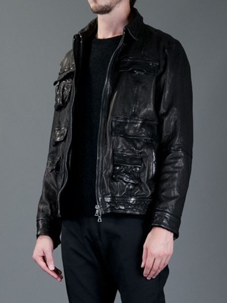 Neil Barrett Buffalo Leather Jacket in Black for Men | Lyst