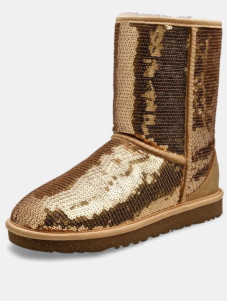 Ugg Ugg Australia Sparkles Classic Sequin Boots in Gold | Lyst