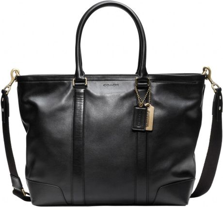 Coach Bleecker Legacy Business Tote In Leather in Black for Men (brass ...