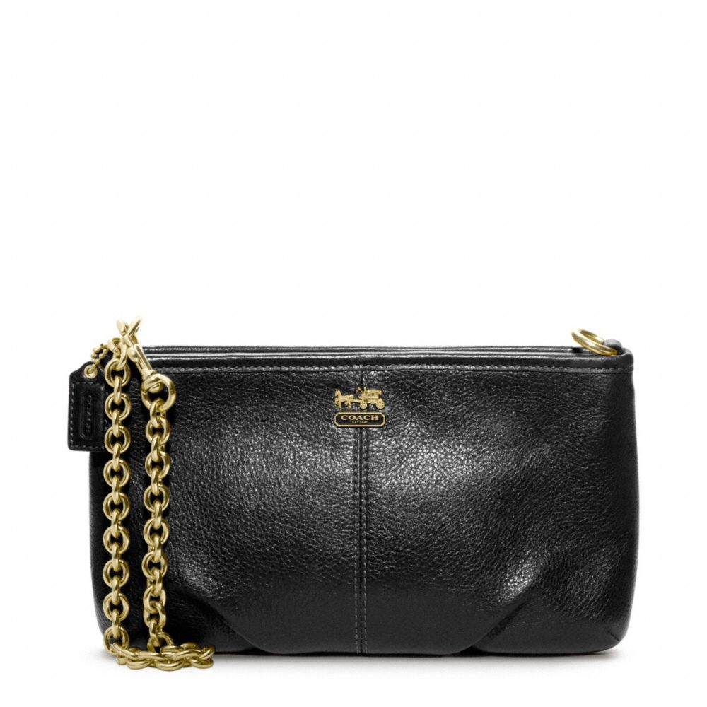 Lyst - Coach Madison Leather Large Wristlet with Chain in Black
