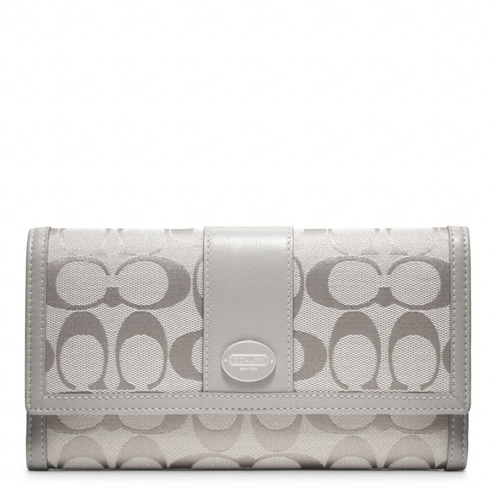 Coach Legacy Signature Checkbook Wallet in Gray | Lyst