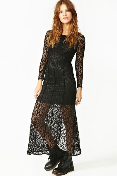 Nasty Gal Coven Lace Maxi Dress in Black | Lyst