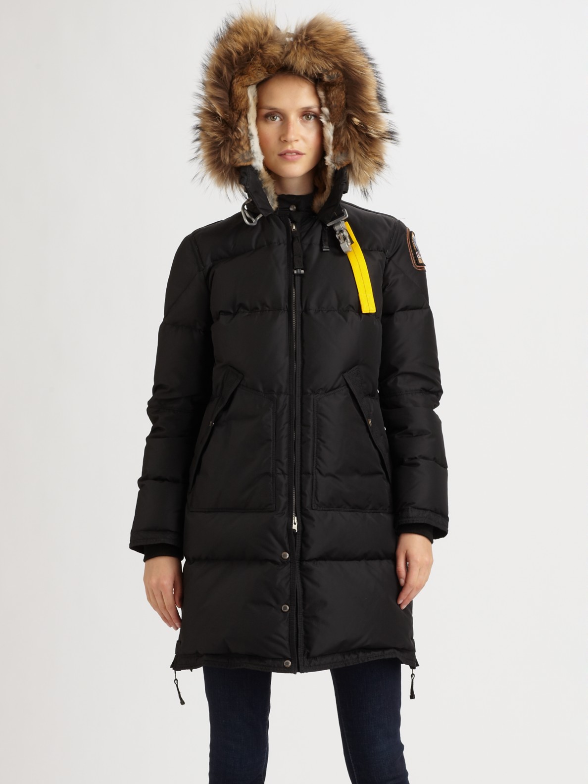 Lyst - Parajumpers Long Bear Coat in Black